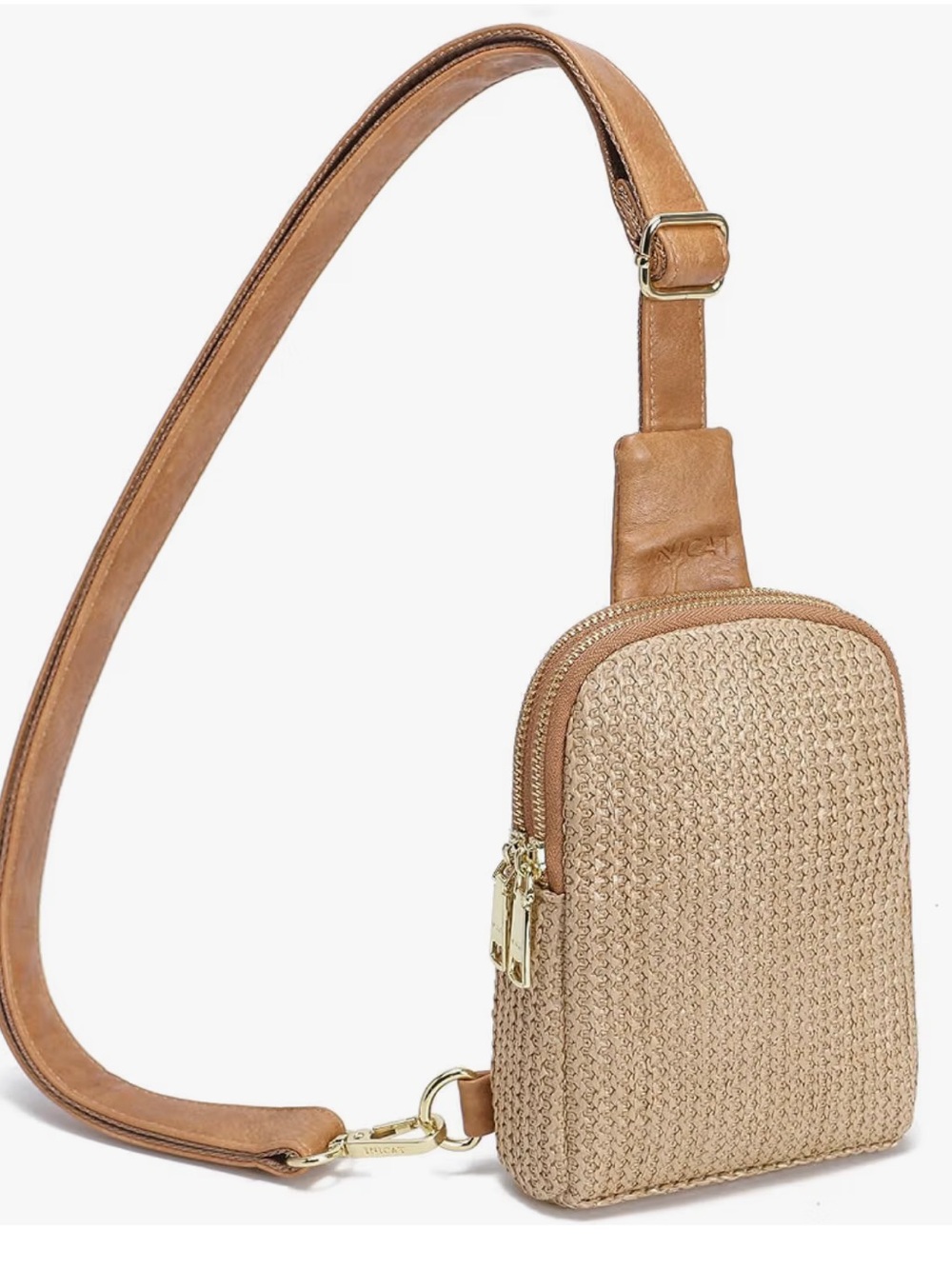 INICAT Small Faux Straw Lightweight Crossbody Purse